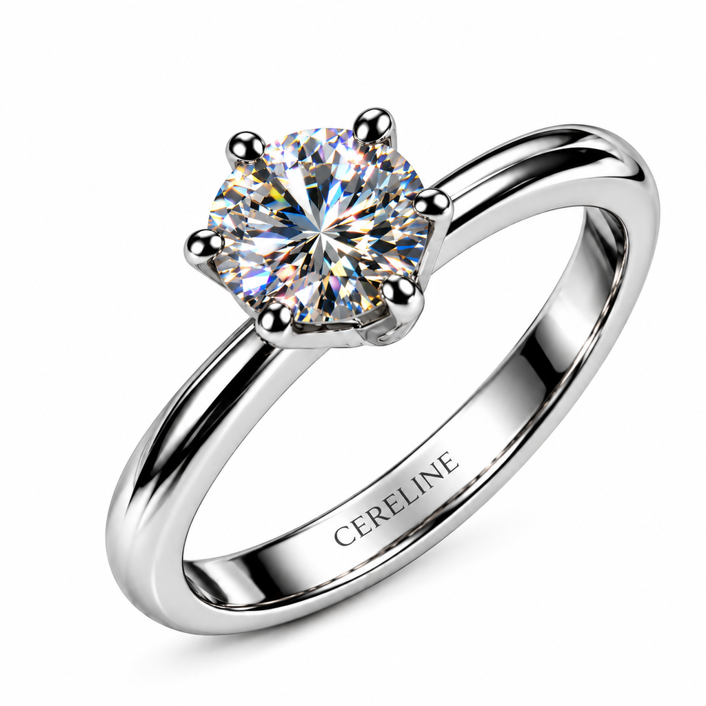 Eternal Light — 1ct GRA Certified Mozonite Ring in Sterling Silver