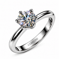 Eternal Light — 1ct GRA Certified Mozonite Ring in Sterling Silver