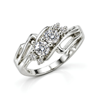 The Diagonal — Two-Stone Moissanite Ring with Open Split Shank