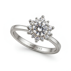 The Corona — Moissanite Ring with a Pointed Halo