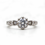 The Abacus — Moissanite Solitaire on a Boxed Shoulder Band