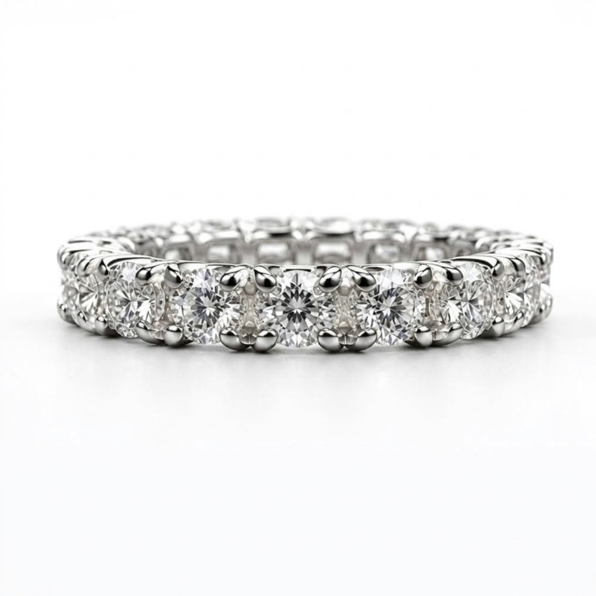Endless Vow — Full Eternity Moissanite Ring in Sterling Silver