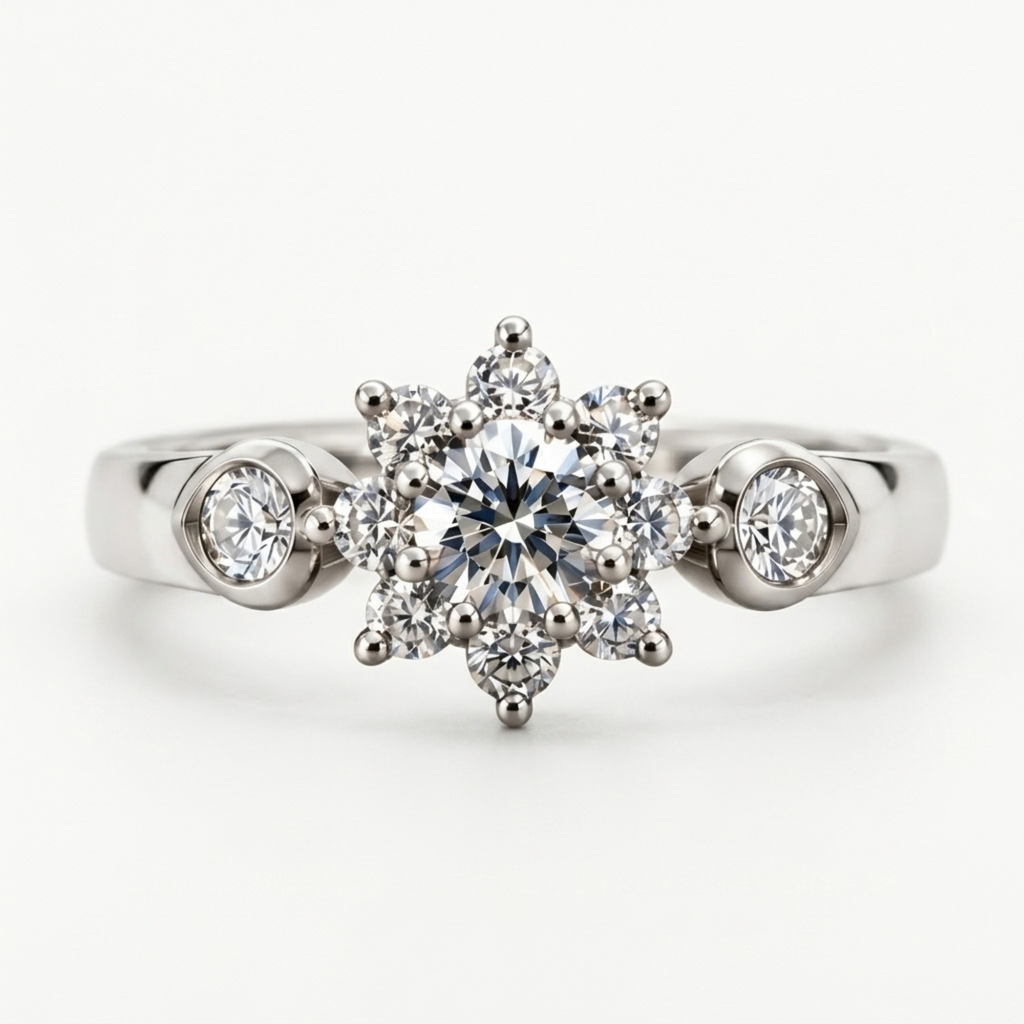 The Bloom — Eight-Petal Moissanite Flower Moissanite Ring