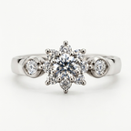 The Bloom — Eight-Petal Moissanite Flower Moissanite Ring