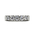 The Meridian — Five-Stone Half Band with Grooved Shoulders Moissanite Ring