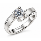 The Cantilever — Modern Solitaire Moissanite Ring in Sterling Silver