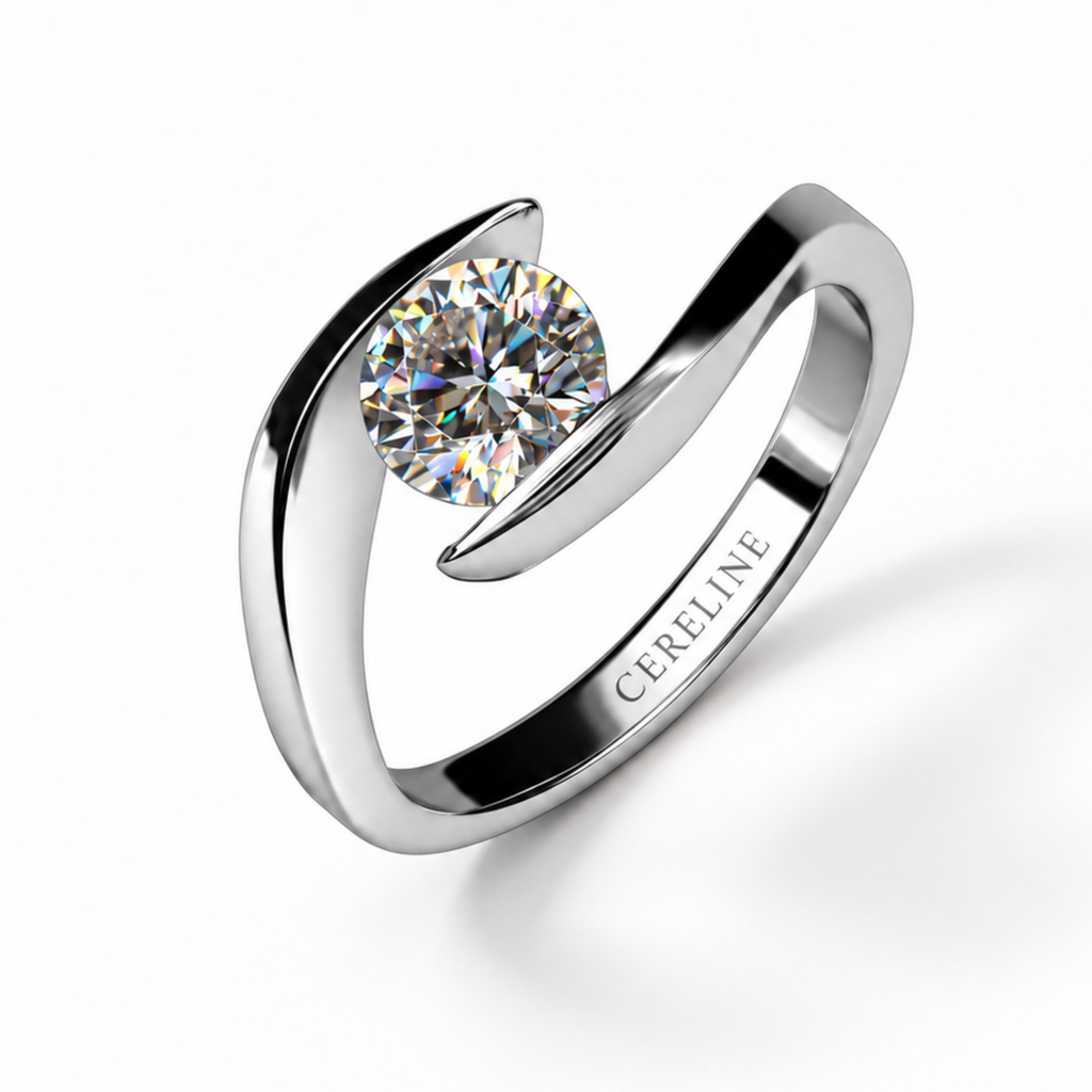 Brilliance in Every Turn — 1ct GRA Certified Moissanite Ring in Sterling Silver