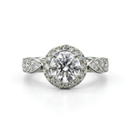 The Laurel — Framed Halo Moissanite Ring in Sterling Silver