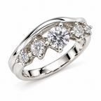 Cadence — Five Stone Graduated Moissanite Ring in Sterling Silver