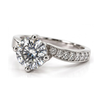 The Asymmetric — Moissanite Solitaire with One Set Shoulder
