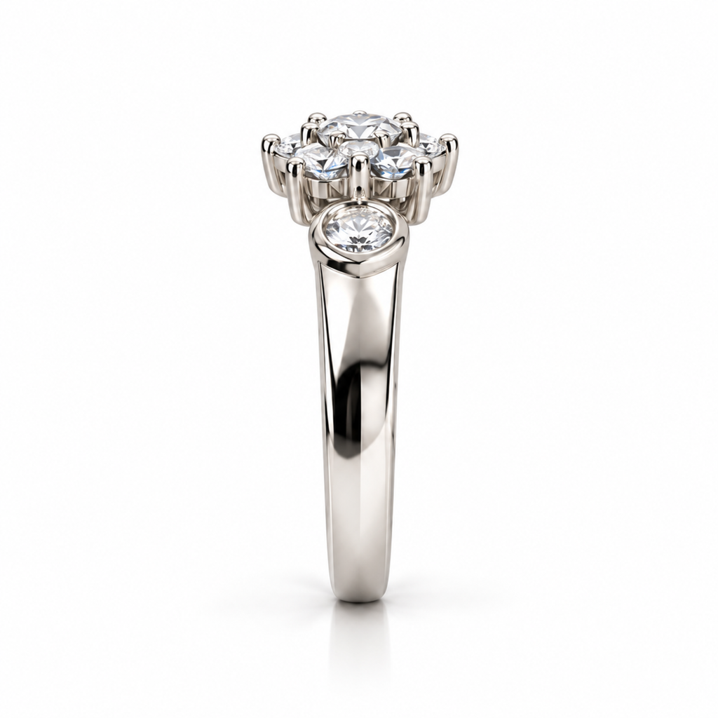 The Bloom — Eight-Petal Moissanite Flower Moissanite Ring