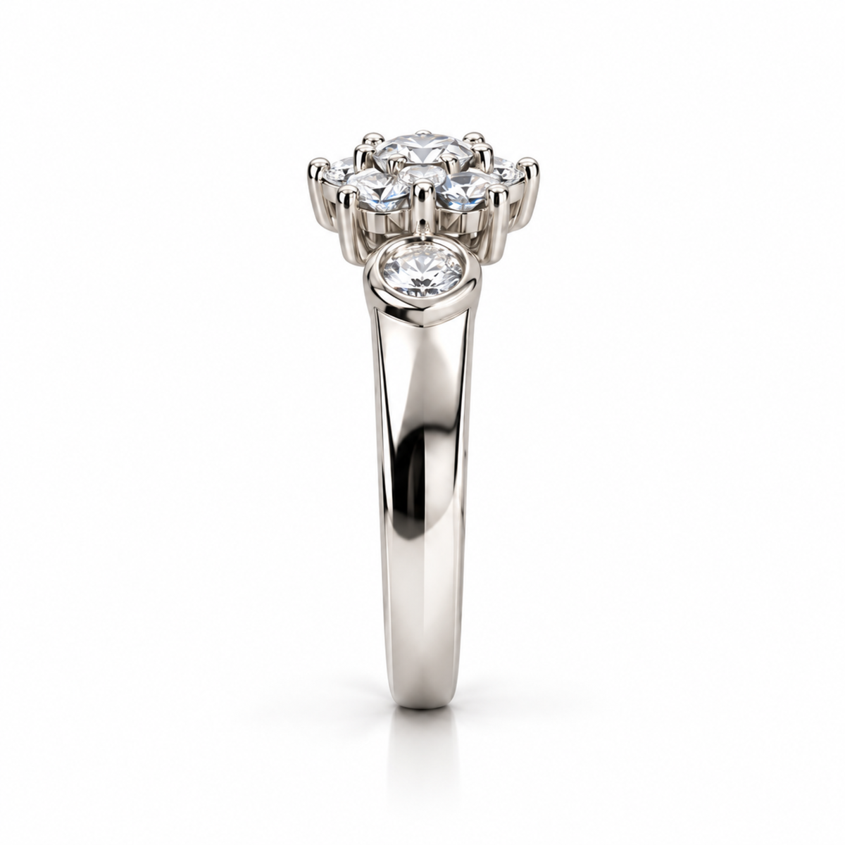 The Bloom — Eight-Petal Moissanite Flower Moissanite Ring