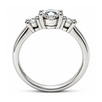 The Three Graces — Three Stone Moissanite Ring in Sterling Silver