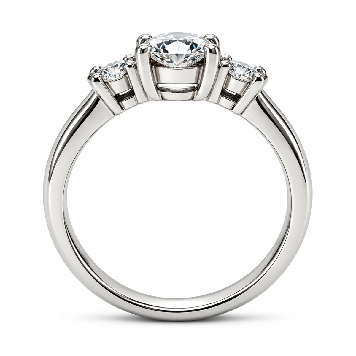 The Three Graces — Three Stone Moissanite Ring in Sterling Silver