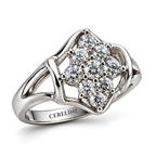 Nine Stars — Moissanite Cluster Ring in Sterling Silver