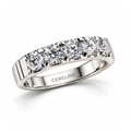 The Meridian — Five-Stone Half Band with Grooved Shoulders Moissanite Ring