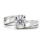 The Cantilever — Modern Solitaire Moissanite Ring in Sterling Silver
