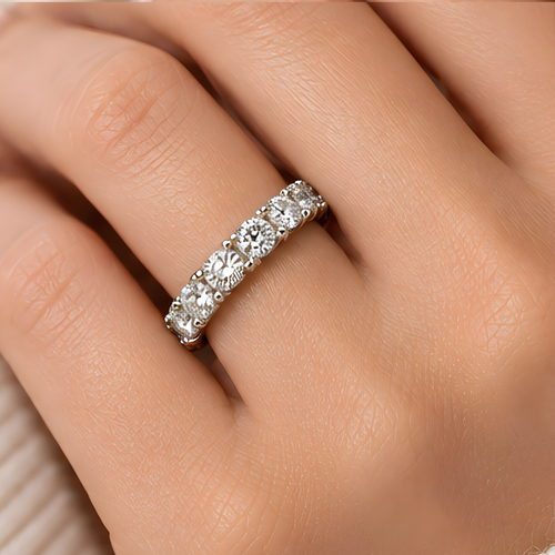 Endless Vow — Full Eternity Moissanite Ring in Sterling Silver