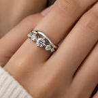 Cadence — Five Stone Graduated Moissanite Ring in Sterling Silver