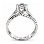 The Cantilever — Modern Solitaire Moissanite Ring in Sterling Silver