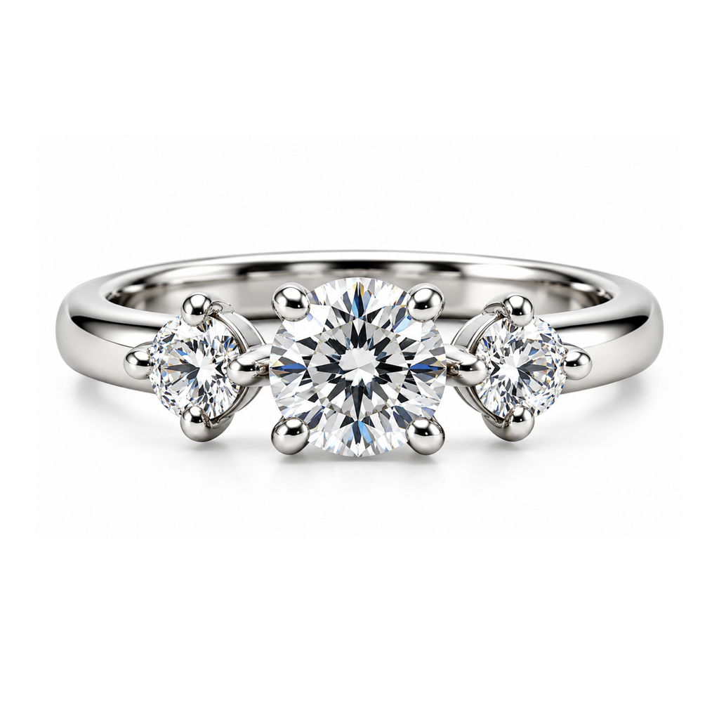The Three Graces — Three Stone Moissanite Ring in Sterling Silver