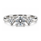 The Three Graces — Three Stone Moissanite Ring in Sterling Silver