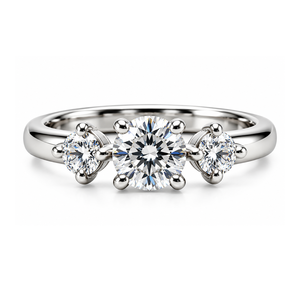The Three Graces — Three Stone Moissanite Ring in Sterling Silver