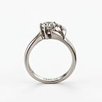 The Furl — Moissanite Ring with a Folded Ribbon Shoulder
