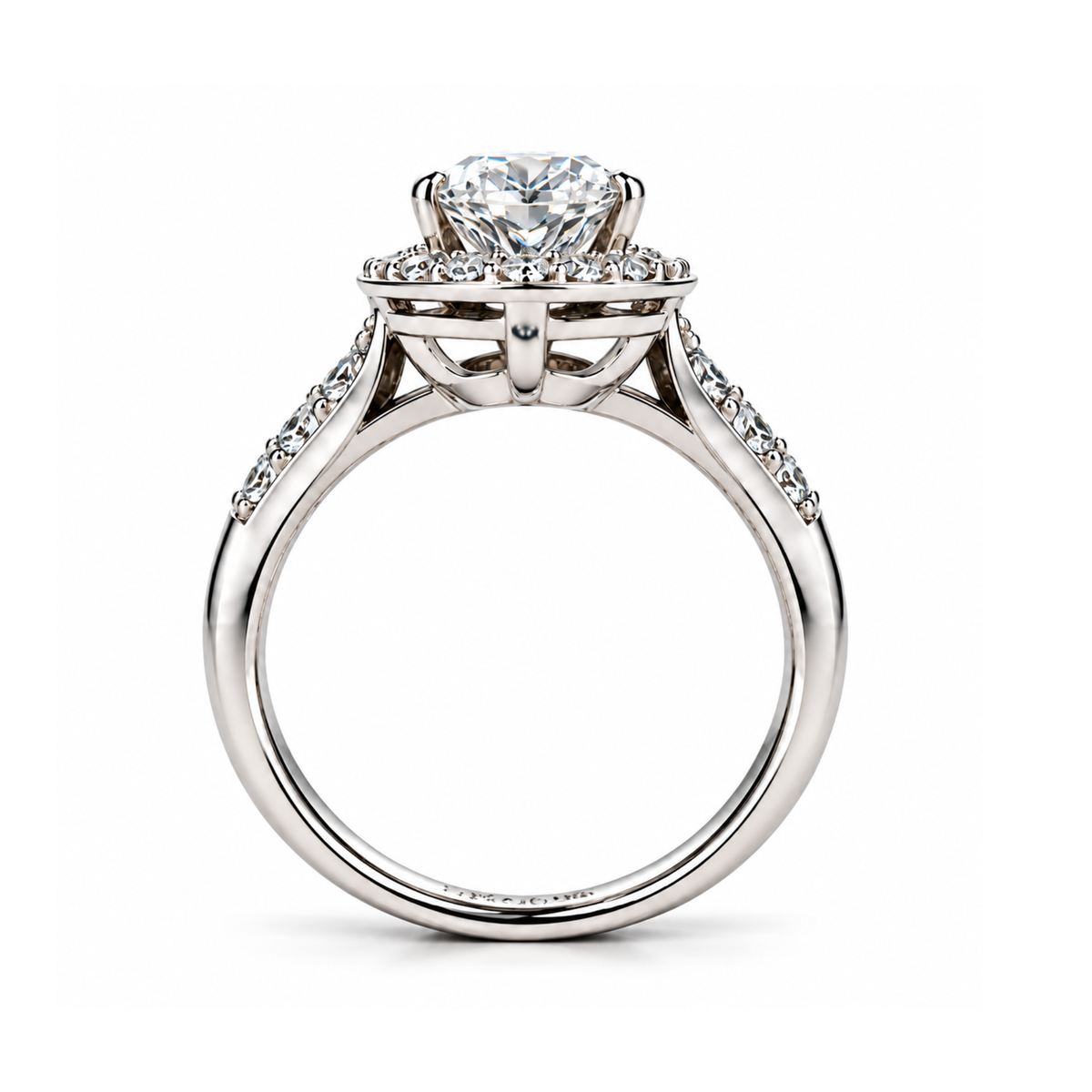 The Laurel — Framed Halo Moissanite Ring in Sterling Silver