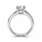 The Asymmetric — Moissanite Solitaire with One Set Shoulder
