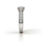 The Plinth — Six-Claw Moissanite Solitaire with Channel Shoulders