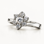Wildflower — Seven Stone Cluster Moissanite Ring in Sterling Silver
