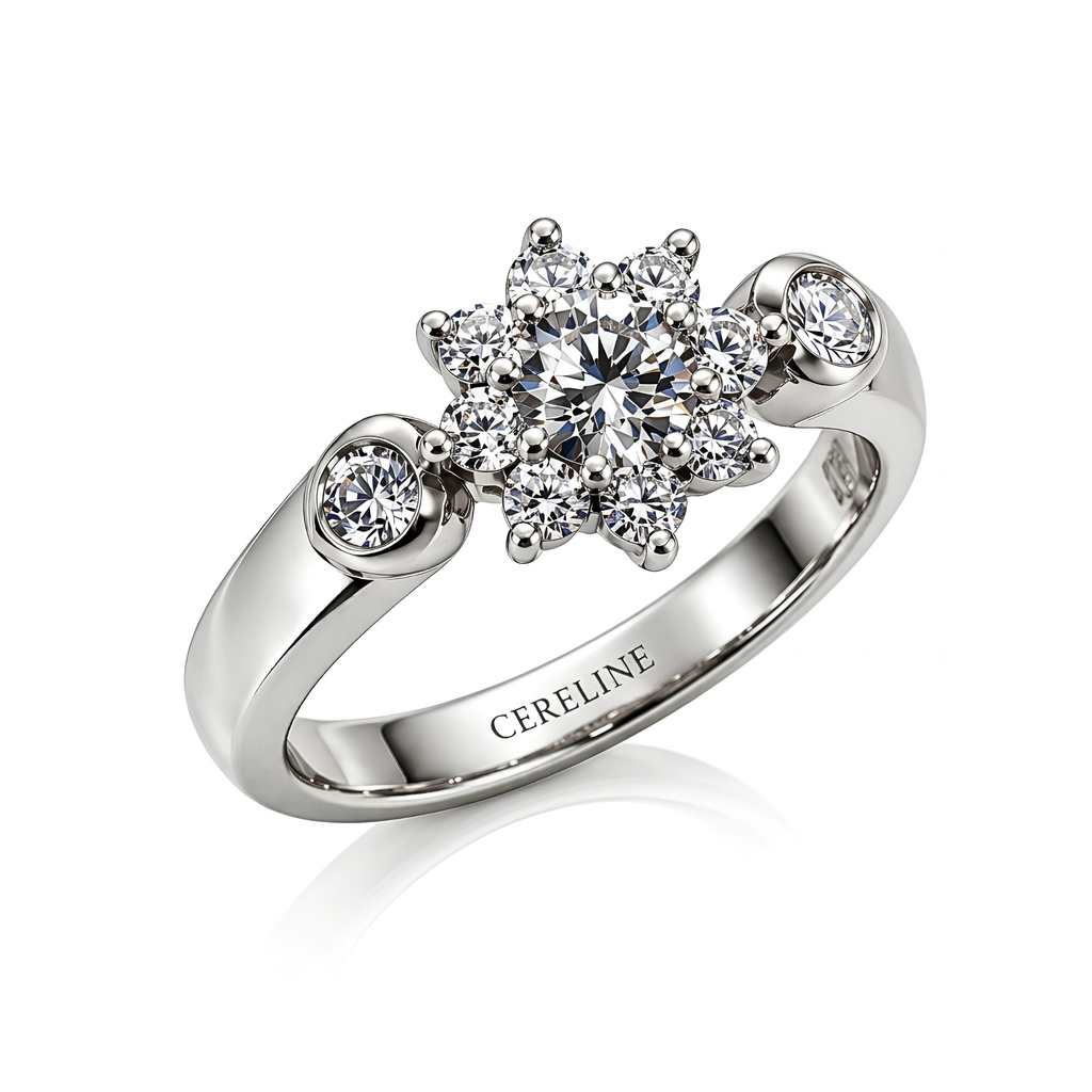 The Bloom — Eight-Petal Moissanite Flower Moissanite Ring
