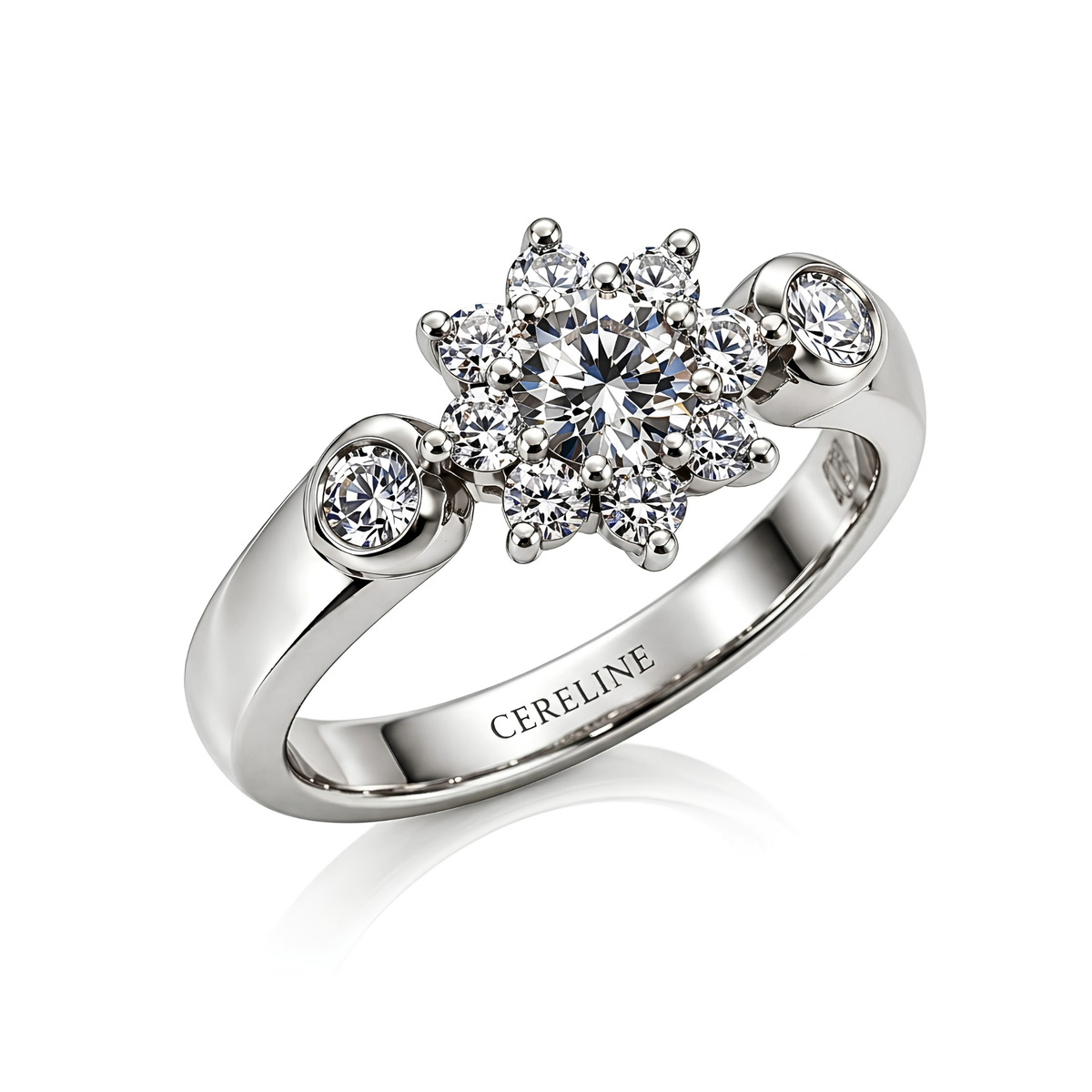 The Bloom — Eight-Petal Moissanite Flower Moissanite Ring
