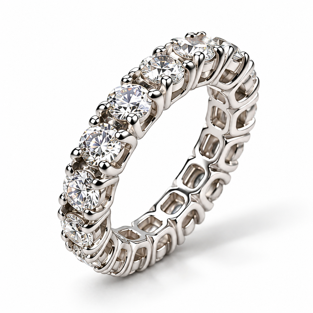 Endless Vow — Full Eternity Moissanite Ring in Sterling Silver