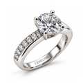 The Asymmetric — Moissanite Solitaire with One Set Shoulder