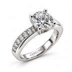 The Asymmetric — Moissanite Solitaire with One Set Shoulder