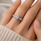 The Plinth — Six-Claw Moissanite Solitaire with Channel Shoulders