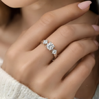 The Three Graces — Three Stone Moissanite Ring in Sterling Silver