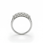 The Meridian — Five-Stone Half Band with Grooved Shoulders Moissanite Ring