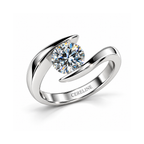 Brilliance in Every Turn — 1ct GRA Certified Moissanite Ring in Sterling Silver