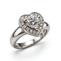 The Valentine — Heart-Cut Moissanite Ring with a Matching Halo