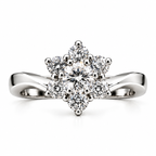 Wildflower — Seven Stone Cluster Moissanite Ring in Sterling Silver