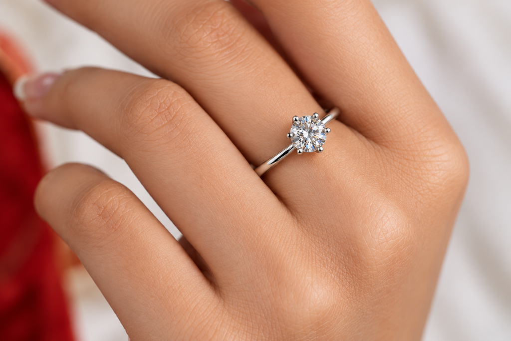 Eternal Light — 1ct GRA Certified Mozonite Ring in Sterling Silver