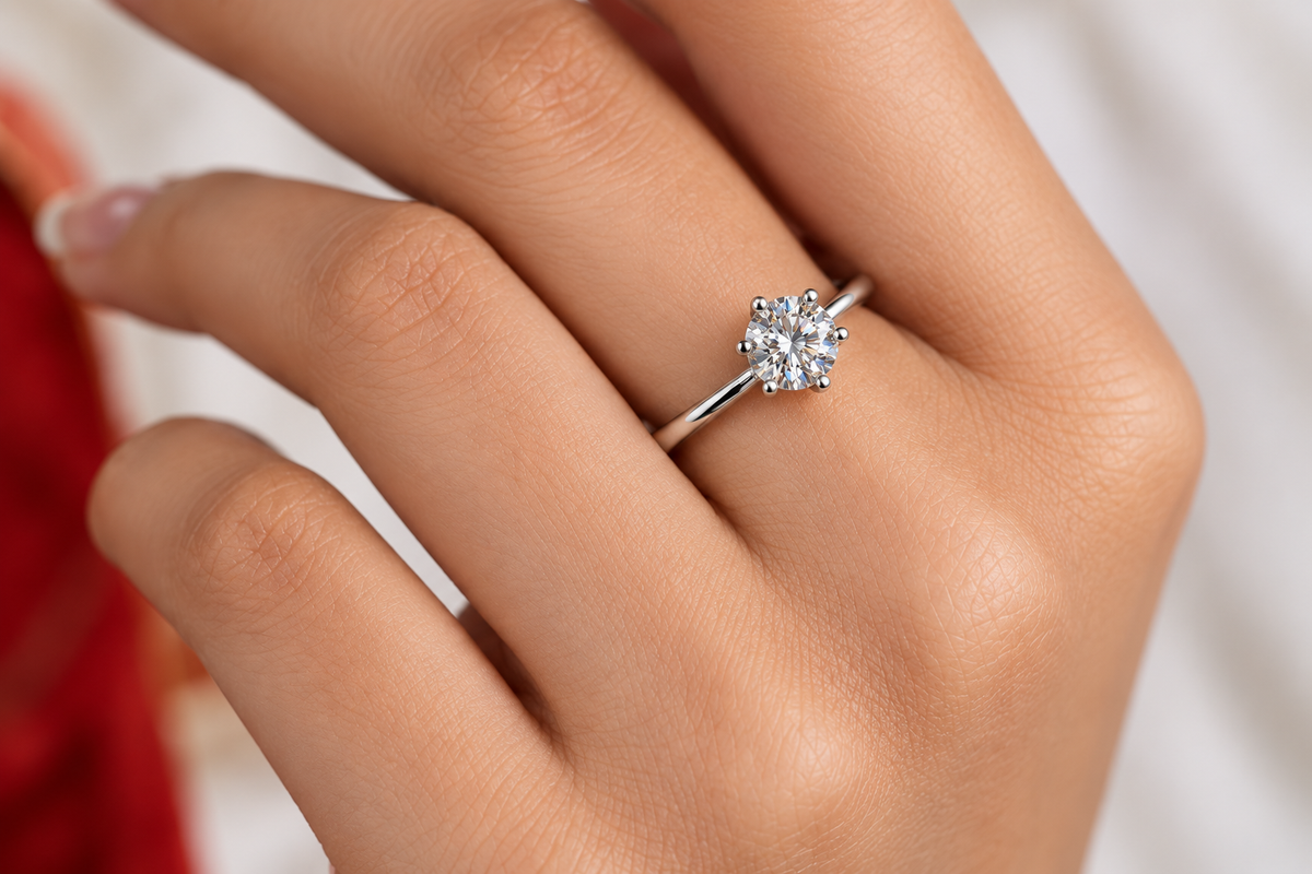 Eternal Light — 1ct GRA Certified Mozonite Ring in Sterling Silver