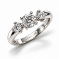 The Three Graces — Three Stone Moissanite Ring in Sterling Silver