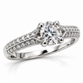 The Keystone — Geometric Solitaire Moissanite Ring in Sterling Silver