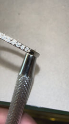 Halo of Day — Round Brilliant Moissanite Ring with Pavé Band