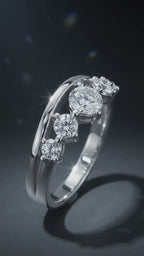 Cadence — Five Stone Graduated Moissanite Ring in Sterling Silver