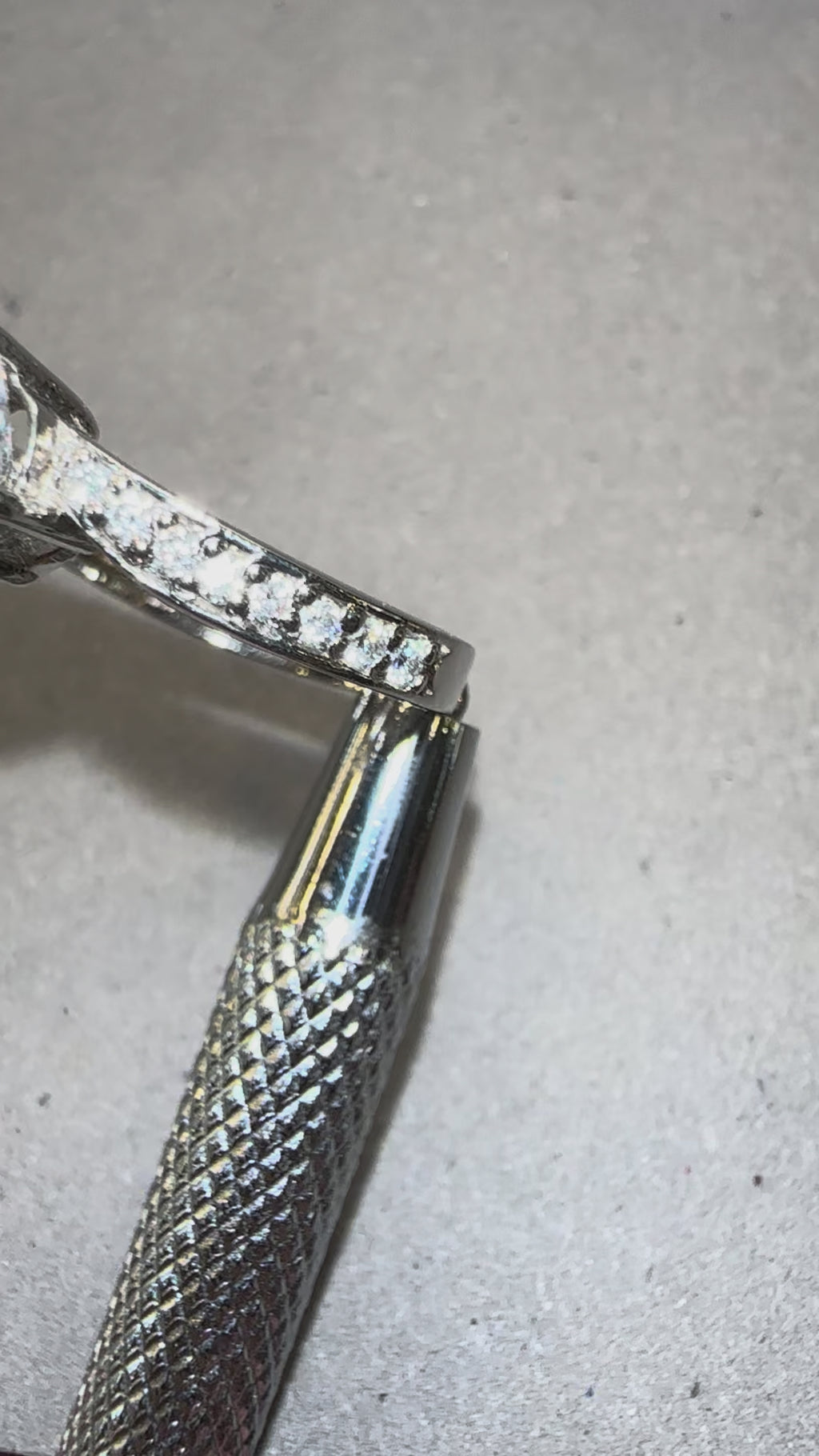 The Asymmetric — Moissanite Solitaire with One Set Shoulder